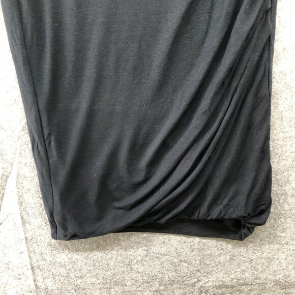 Helmut Lang Ruched Side Pull On Jersey Skirt Womens M Black Wool Modal Blend - Picture 4 of 11